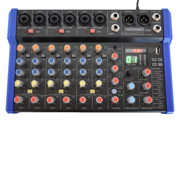 MIXER DE OCHO CANALES CON 99 EFECTOS DSP 24 BIT 48KHZ / MP3 / USB