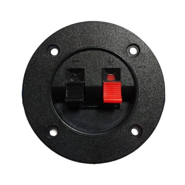 BORNERA BAFLE REDONDA 70MM ROJO/NEGRO