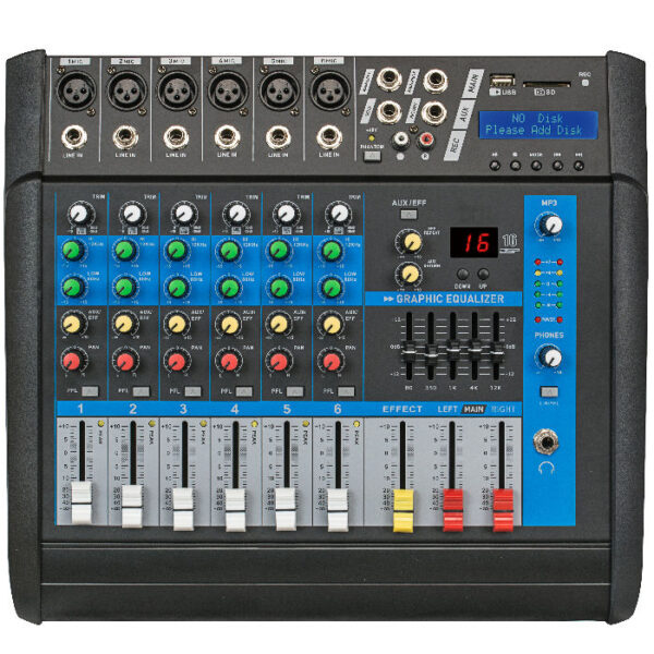 Consola Potenciada Moon Pm602 6 Canales Mixer Profesional - Image 2