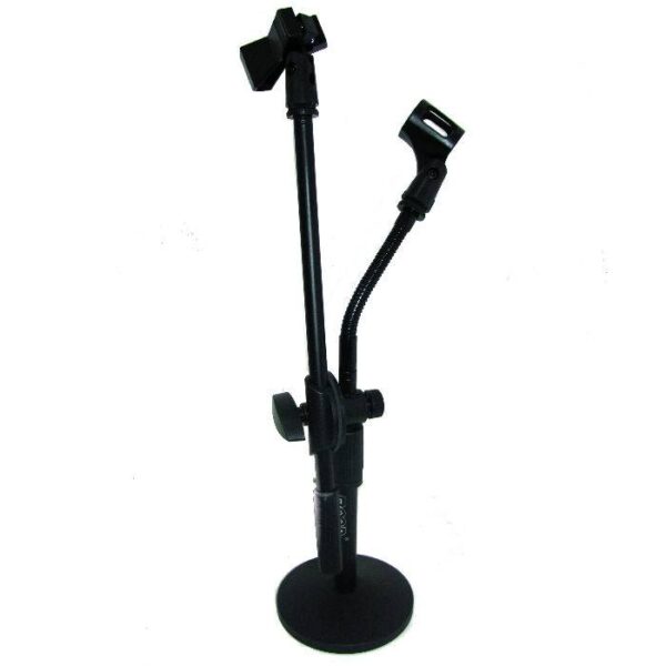 PIE DE MICROFONO DOBLE DE MESA PMM03D