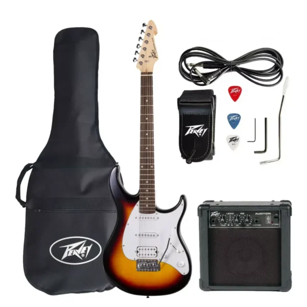 Kit Guitarra Raptor Plus SUNSBURST Y Amplificador Audition Peavey