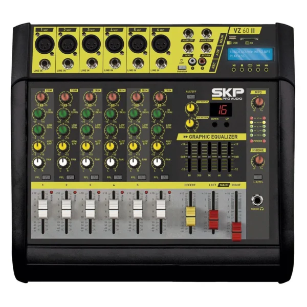 Consola SKP Pro Audio VZ-60 II VZ Powered de mezcla 110V/220V