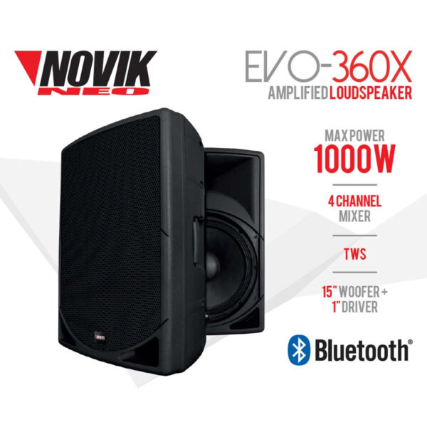 Bafle Activo Novik 15 Evo360x 250w 4 Canales Bluetooth Color Negro - Image 6