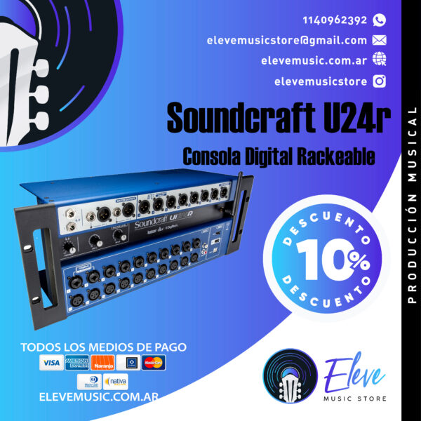 Consola Mixer Soundcraft Ui-24r Grabador Usb Multipista