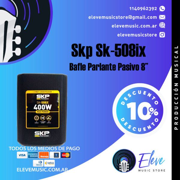 Bafle Pasivo Parlante 8 Pulgadas Skp Sk-508ix 100w Rms - Image 8