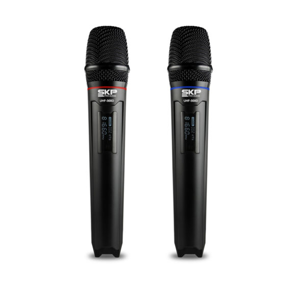 Microfono Inalambrico Skp Uhf 300d Doble De Mano 70 Metros
