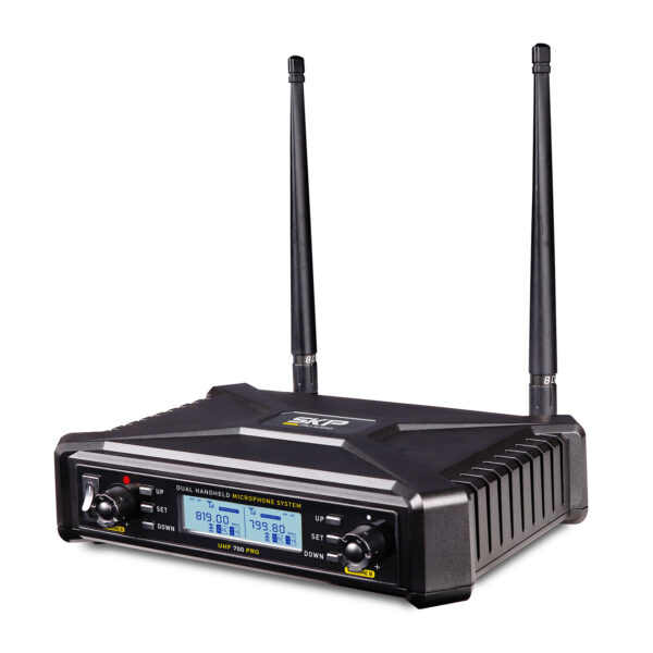 Set Micrófono Inalámbrico De Mano Skp Uhf-700 Pro Body Pack Color Negro - Image 8