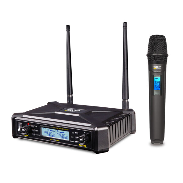 Set Micrófono Inalámbrico De Mano Skp Uhf-700 Pro Body Pack Color Negro - Image 7