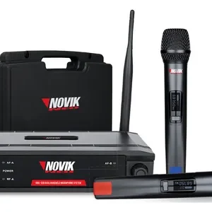 Micrófono Inalámbrico Doble Uhf Novik Unk-330 70m C/maletín Color Negro